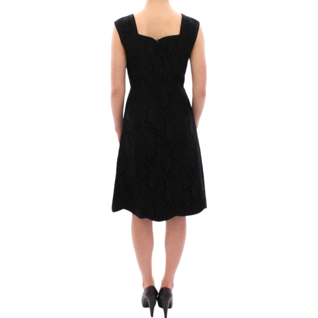 Black floral lace sicily runway dress