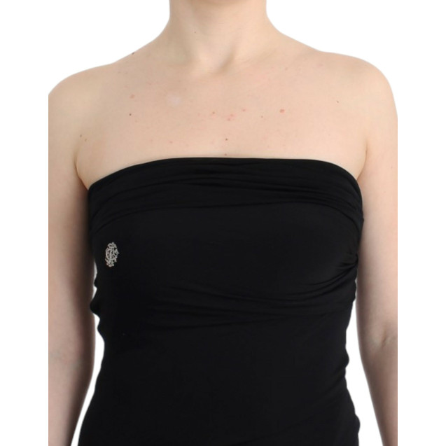 Elegant Strapless Black Maxi Dress