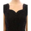 Black floral lace sicily runway dress