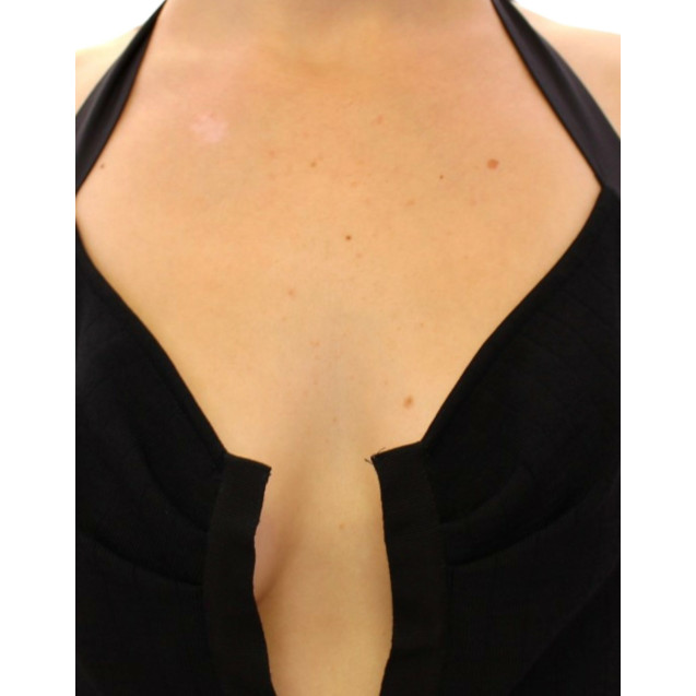 Multicolor floral bubble halterneck dress