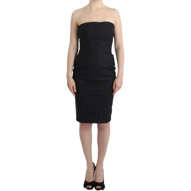 Gray strapless dress