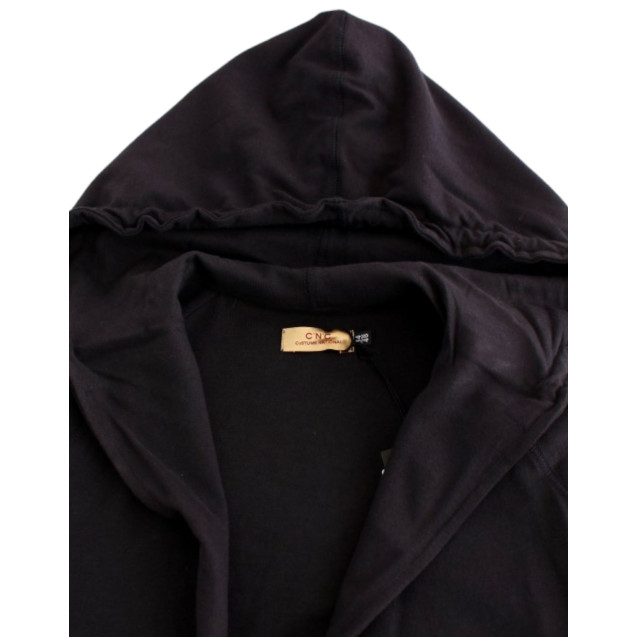 Blue hooded cotton sweater