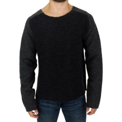 Gray wool crewneck sweater