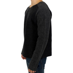 Gray wool crewneck sweater
