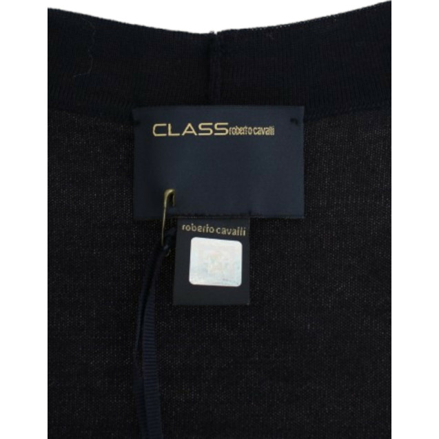 Blue cropped wool cardigan