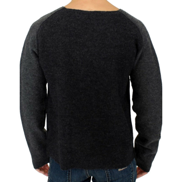 Gray wool crewneck sweater