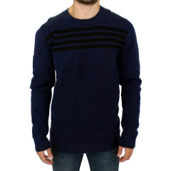 Chic Blue Striped Crewneck Sweater Pullover