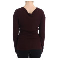 Elegant Purple Keyhole Wool Sweater