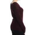 Elegant Purple Keyhole Wool Sweater