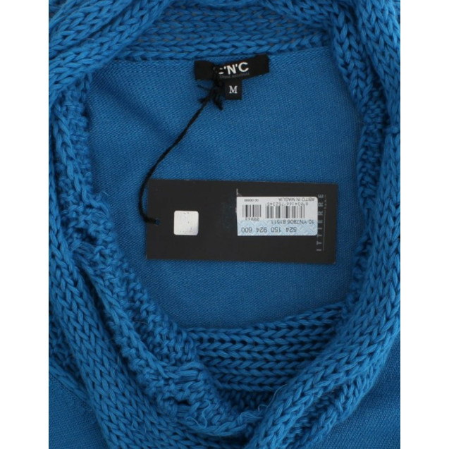 Blue knitted scoopneck sweater