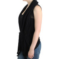 Black sleeveless knitted cardigan
