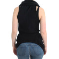 Black sleeveless knitted cardigan