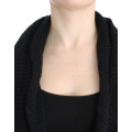 Black sleeveless knitted cardigan