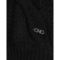 Black sleeveless knitted cardigan