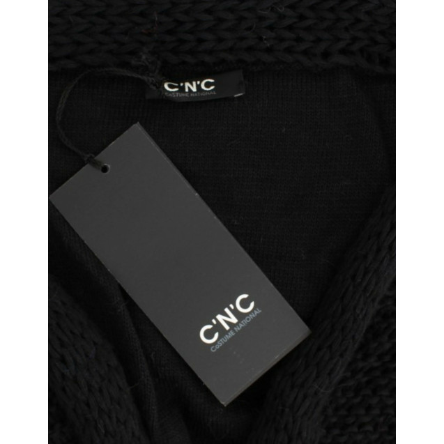 Black sleeveless knitted cardigan