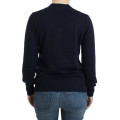 Dark blue V-neck wool sweater
