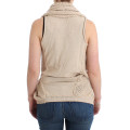 Beige V-Neck Belted Knit Vest