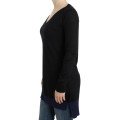 Black V-neck lightweight sweater