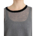 Gray embellished asymmetric sweater