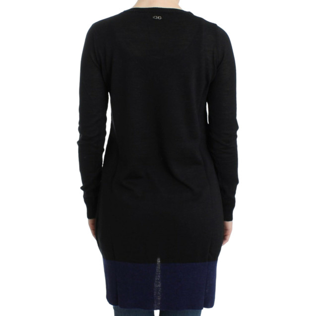 Black V-neck lightweight sweater