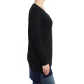 Black V-neck lightweight sweater