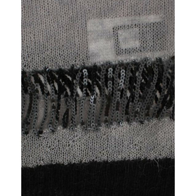 Gray embellished asymmetric sweater