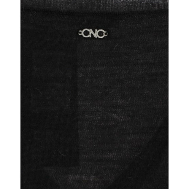 Black V-neck lightweight sweater