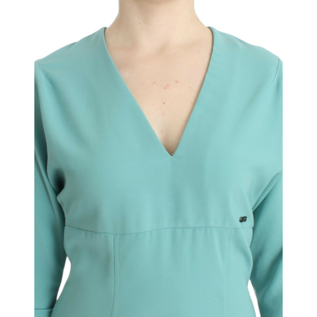 Green 3/4 sleeved sheath dress