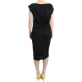 Elegant Black Knee-Length Viscose Dress