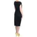 Elegant Black Knee-Length Viscose Dress